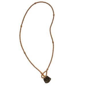Life is Good Lariat Necklace | Pink Loop Wood Beads and Heart Charm | Y2K Beachy